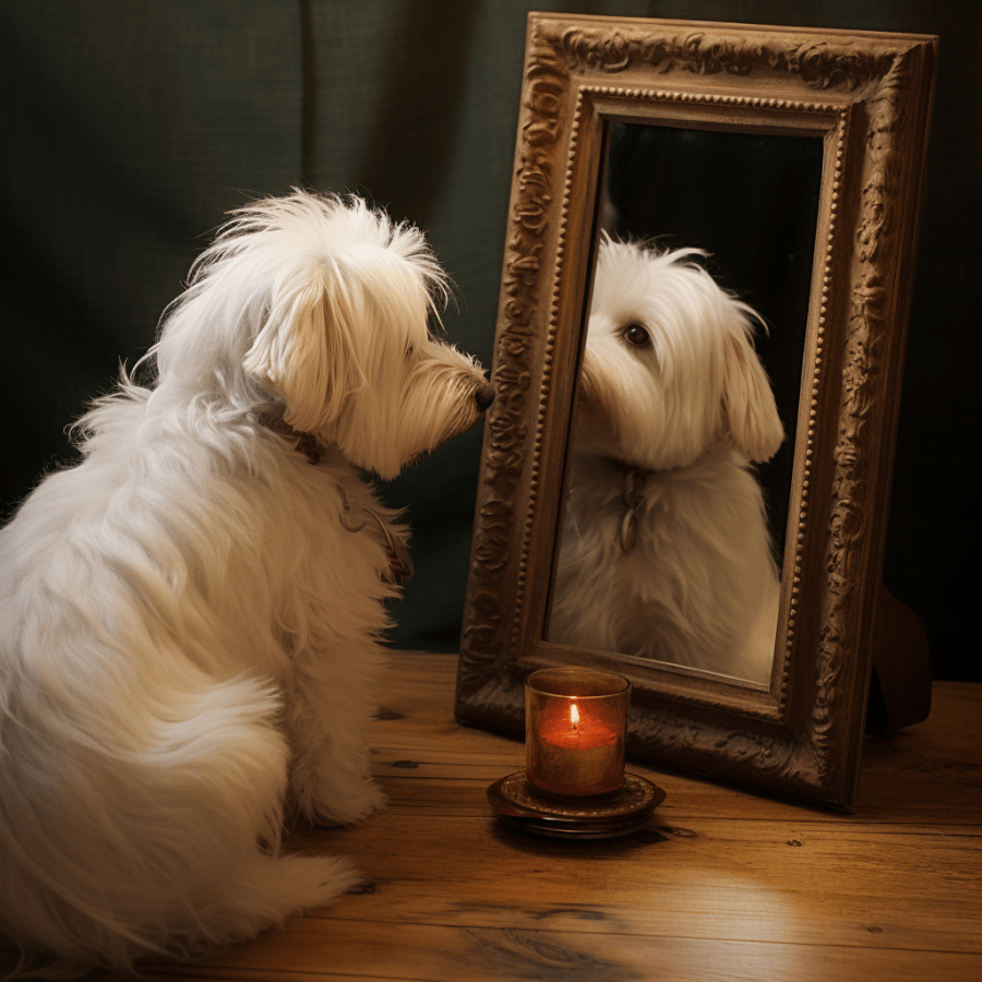 Coton de Tulear in the mirror