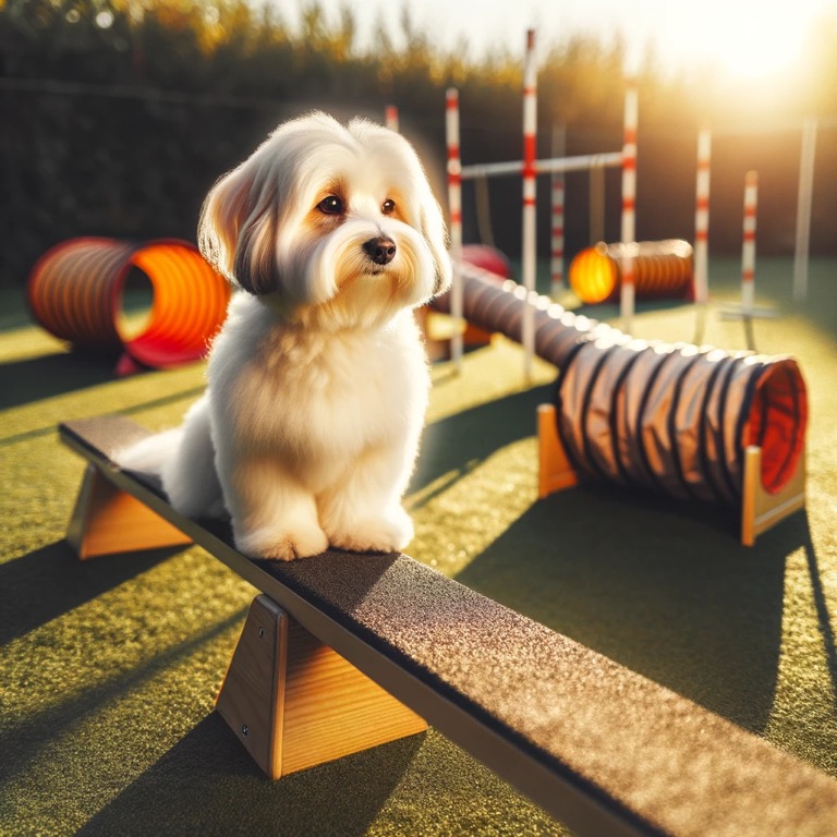 Coton de Tulear agility training