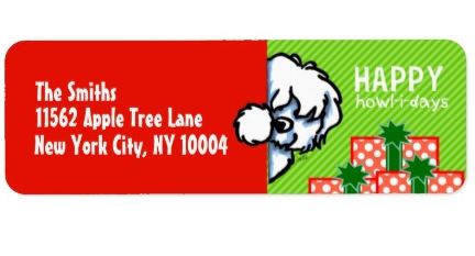 Coton de Tulear Christmas label