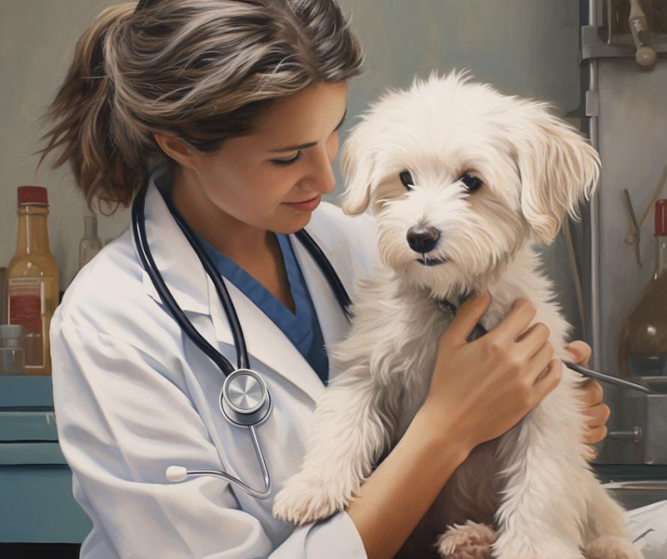 coton de Tulear at veterinary office