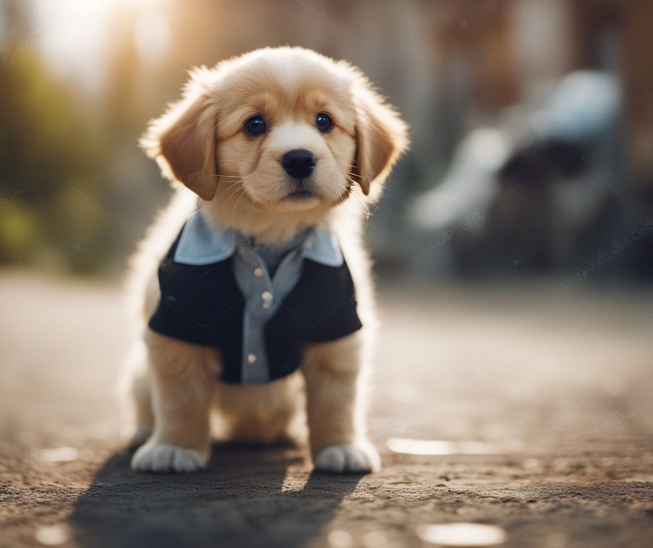 cute puppy wearing a sweater