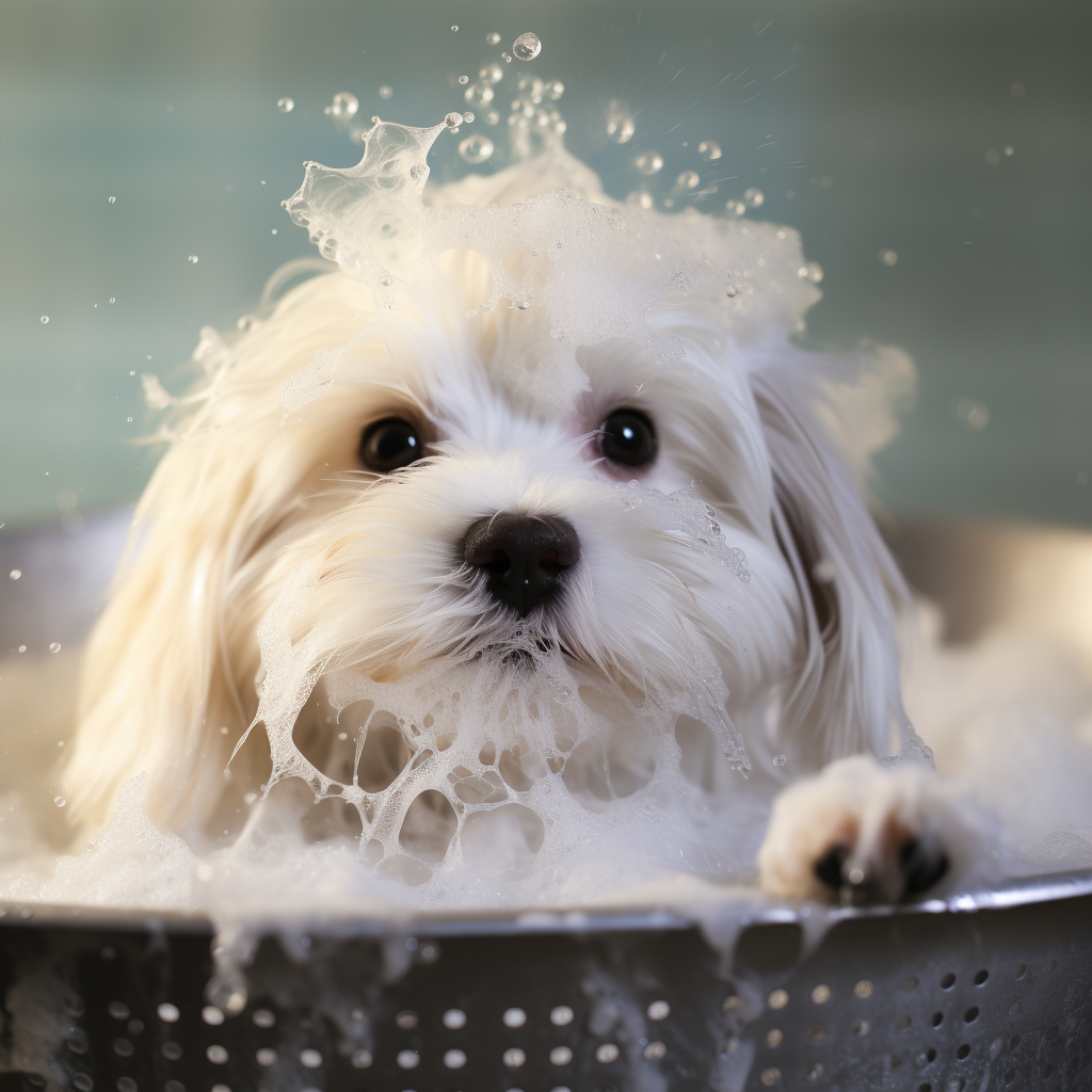 coton de Tulear bath