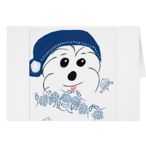 Coton de Tulear Hanukkah card