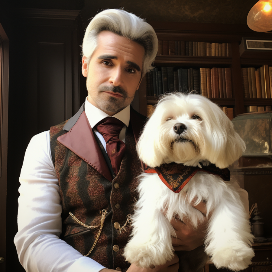 halloween costume Sherlock Holmes for dog and human