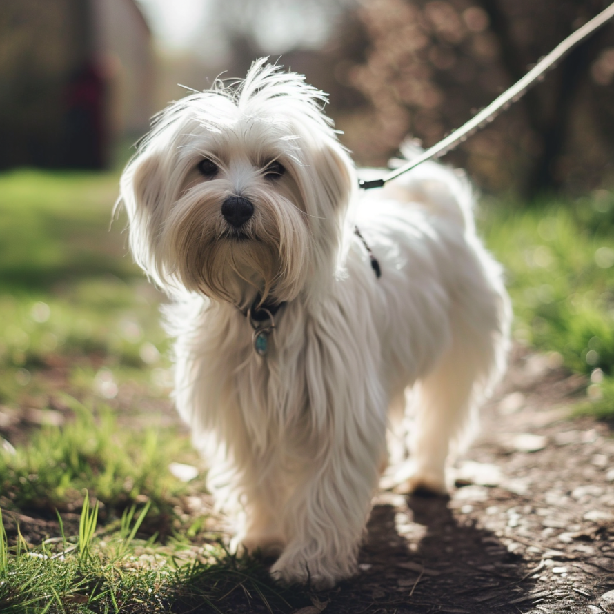 coton de tulear walking exercise