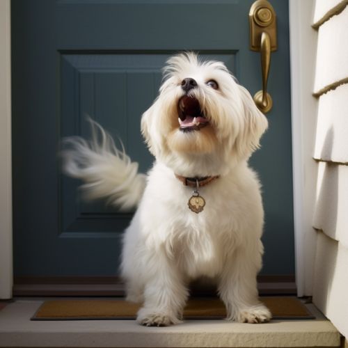 dog barking at front door