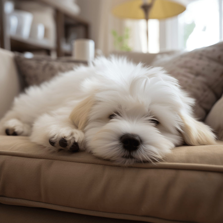 sleeping Coton de Tulear