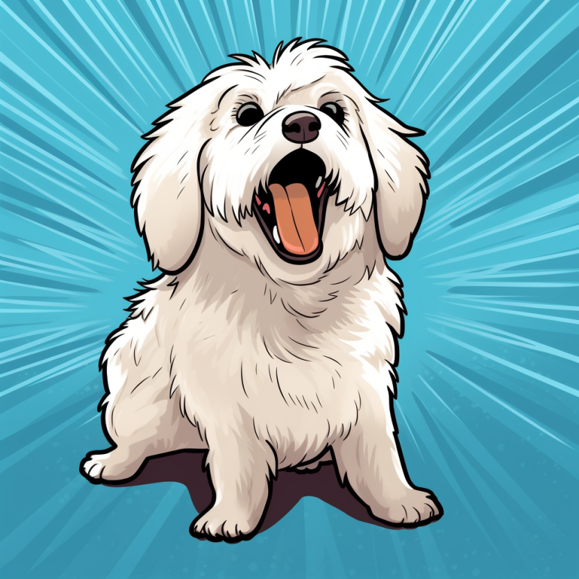 barking coton de Tulear cartoon