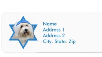 Coton de Tulear Hanukkah label