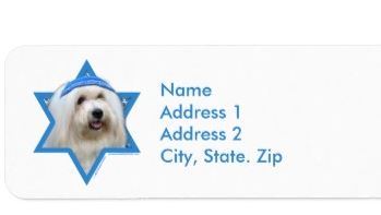 Coton de Tulear Hanukkah label