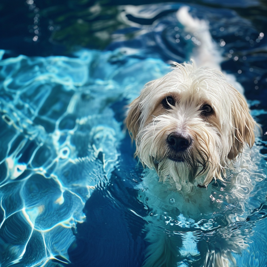 coton de tulear swimming